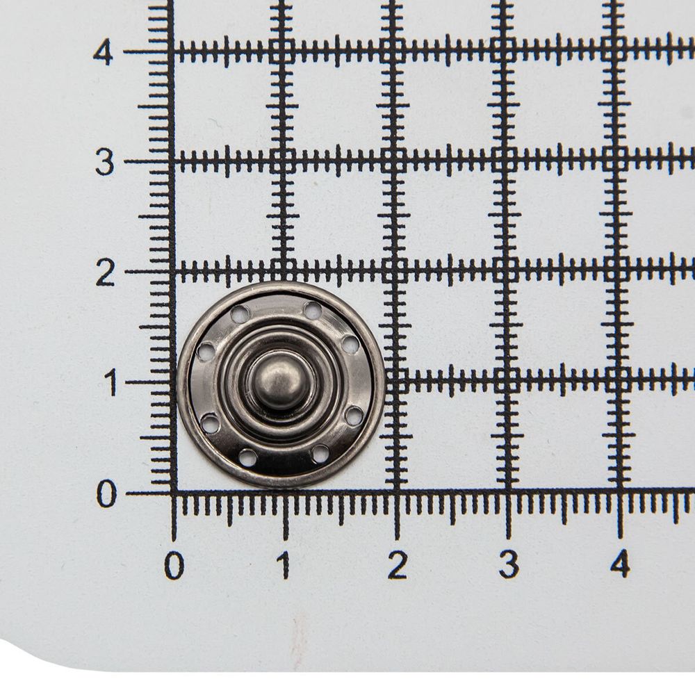 Кнопка пришивная металл ⌀19.0 мм, темное серебро, 10 шт