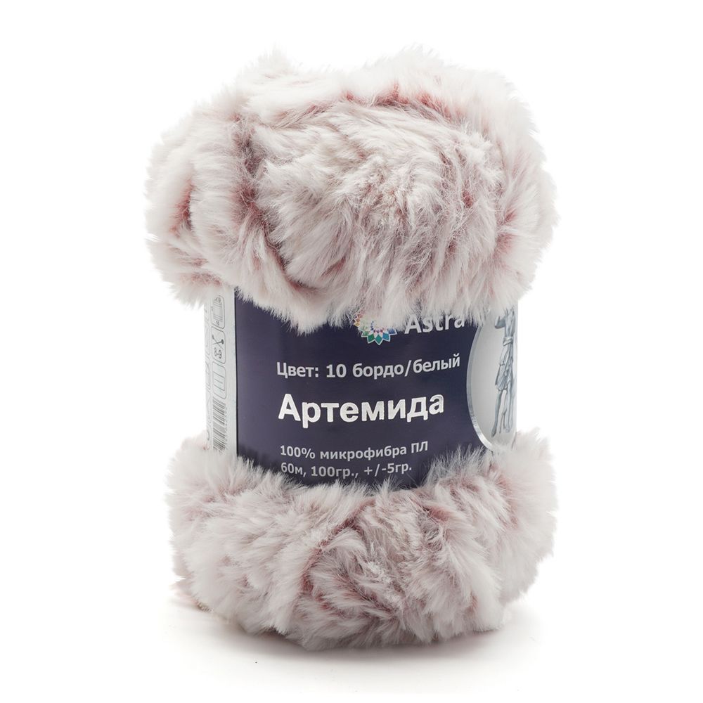 Пряжа Astra Premium (Астра Премиум) Артемида / уп.3 мот. по 100 г, 60 м, 10 бордо/белый
