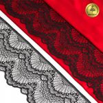 Кружево эластичное (стрейч) 100 мм, 30239/N, цв.170 черный уп.25м, Kruzhevo