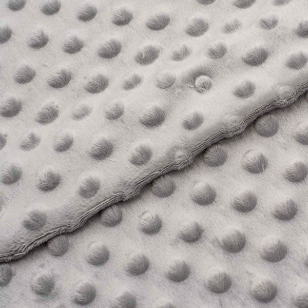 Плюш (ткань) Sovushka Minky dot 280 г/м², 45х50 см, ворс 2,5мм, серый, 615622-6