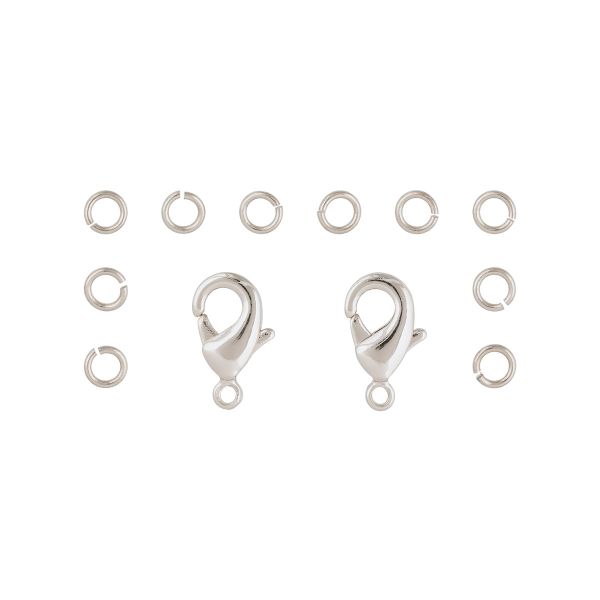 Набор фурнитуры для бижутерии 60 шт, 01 под серебро, Zlatka FMK-F03