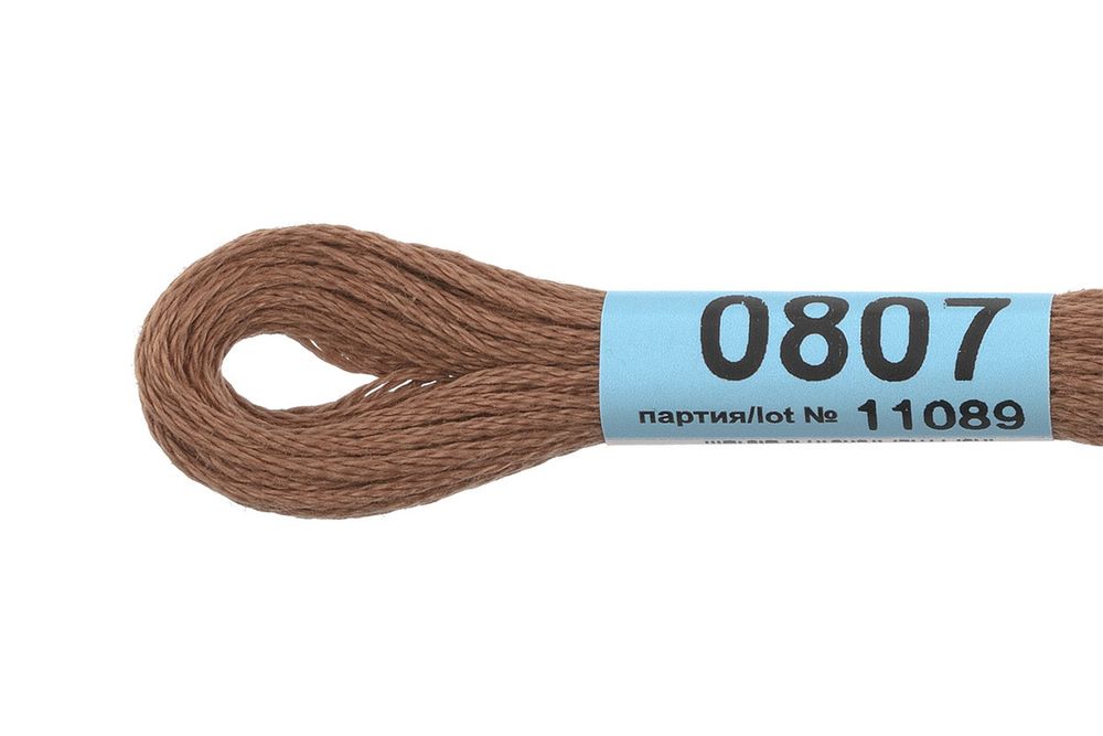 Мулине Gamma 100% хлопок, цв.0807 св.коричнев., 24 мотка по 8 метров