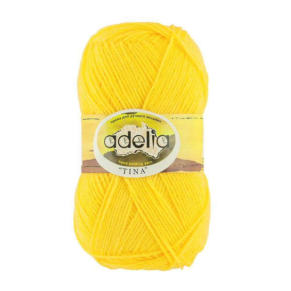 Пряжа Adelia Tina / уп.5 мот. по 100г, 308м, 007 яр.желтый