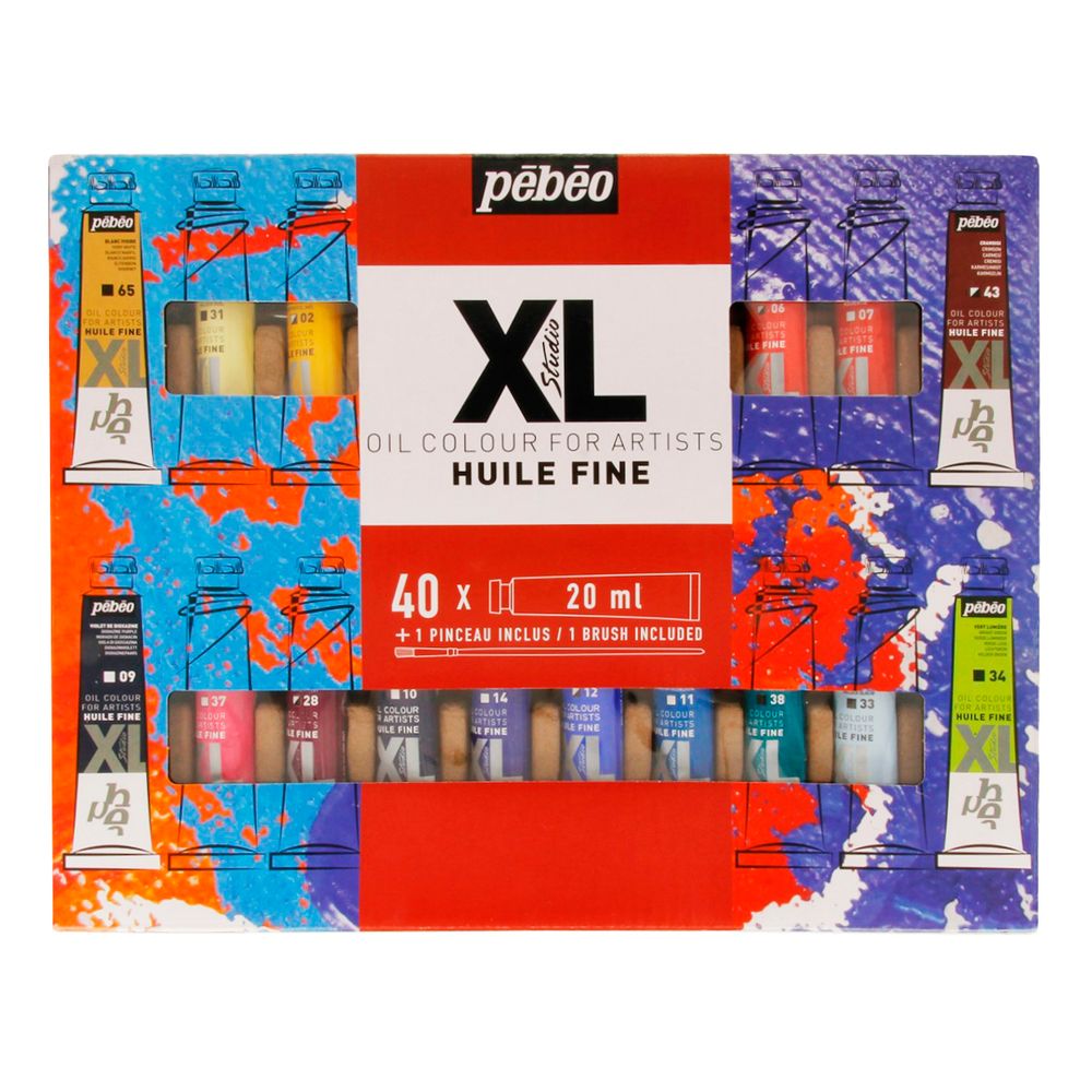 Краска масляная набор XL с кистью 40 цв. по 20 мл, Pebeo, 920246