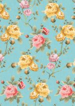 Ткань для пэчворка Peppy Версальские сады, рулон 112 см / 5 метров, ВС-14 голубой, Peppy