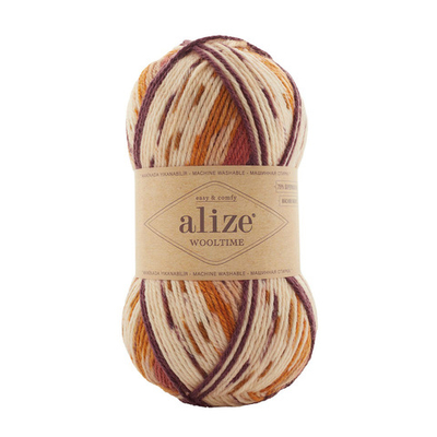 Пряжа Alize (Ализе) Wooltime / уп.5 мот. по 100 г, 200 м, 11022 секционный