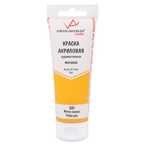 Краска акриловая матовая 75 мл, 227 Желтый палевый, Vista-Artista VAAM -75