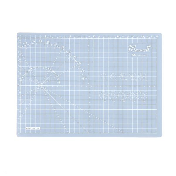 Коврик раскройный серый сверхпрочный 3мм 22*30см (A4) Maxwell premium двухсторонний трёхслойный