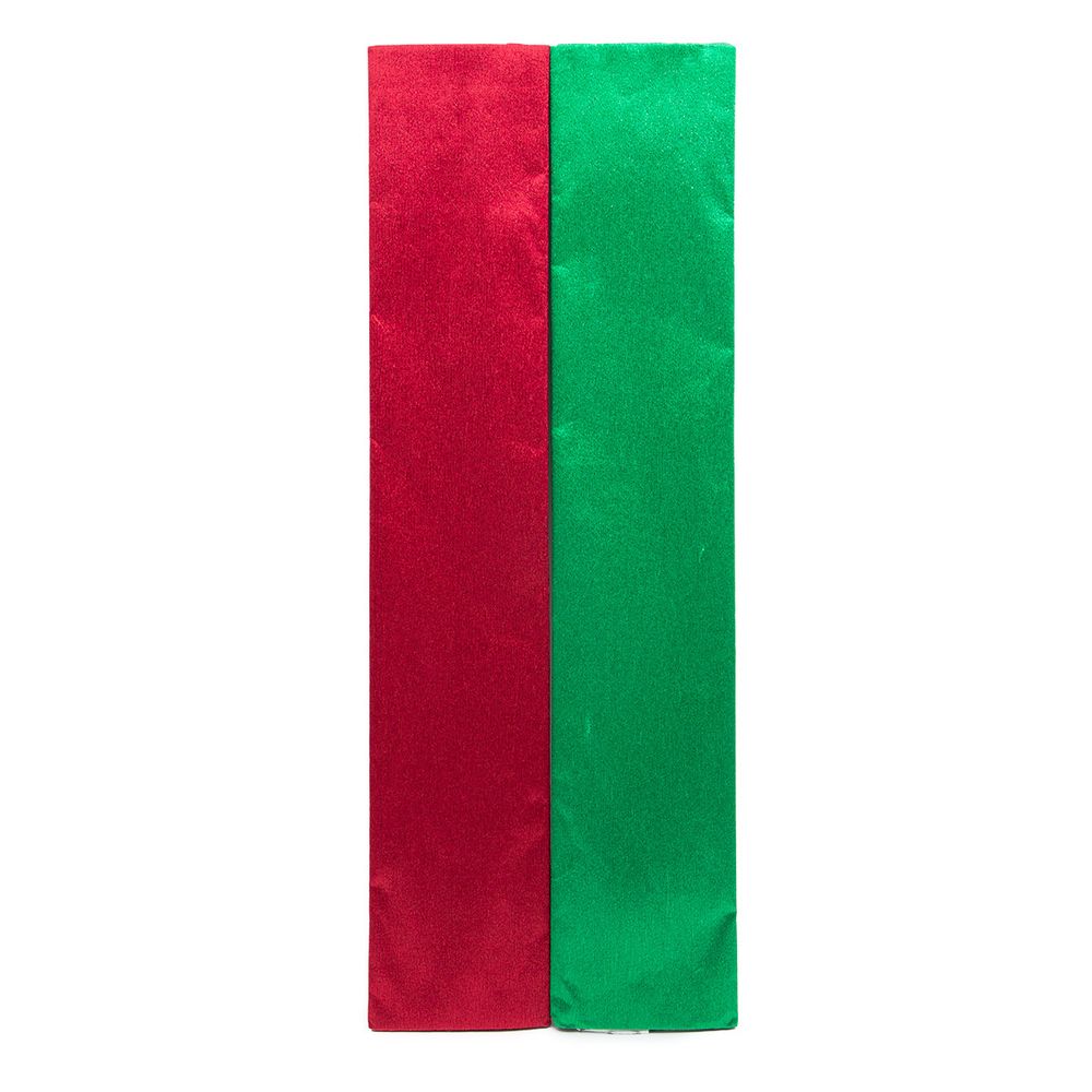 Бумага креповая упаковочная металлик, 50х200 см, 2 цвета, красно-зеленый, Astra&amp;Craft