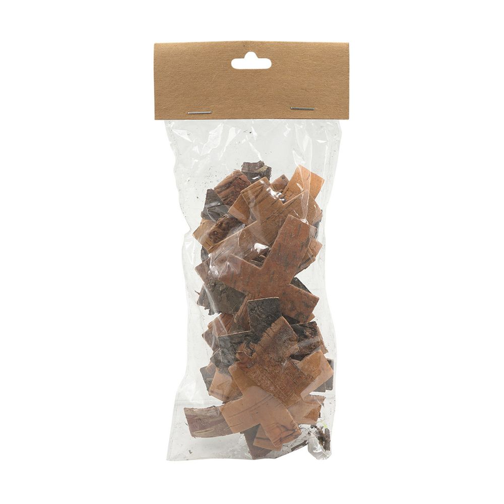 Декоративные элементы из коры дерева "Крест", 6,5х5см, 25 шт, нат/дерево