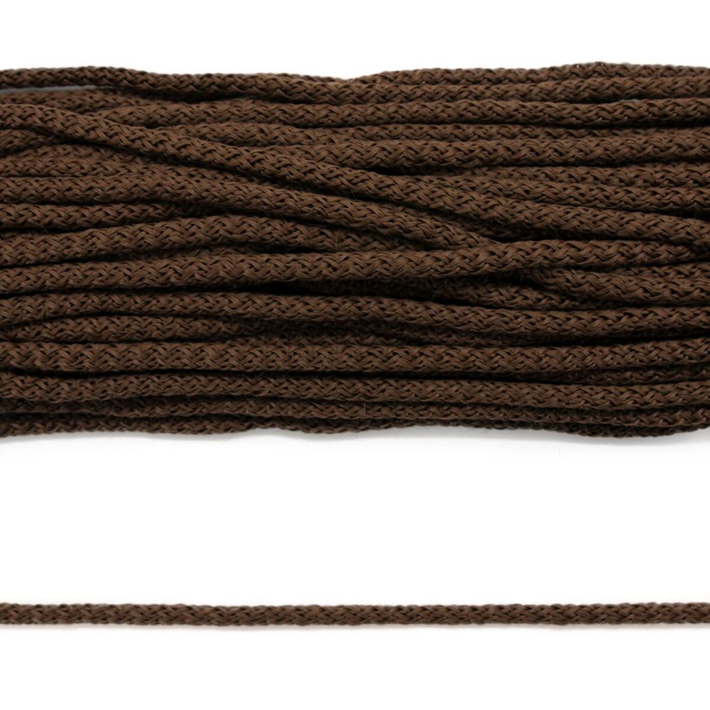 Шнур полипропилен круглый вязаный ⌀6.0 мм / 100 метров, 6-21 коричневый