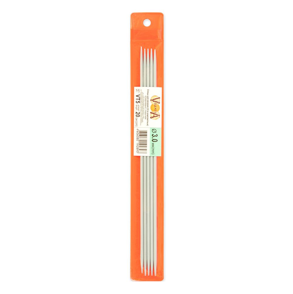 Спицы чулочные металл ⌀3.0 мм, 20 см, со спец. покрытием, Visantia VT5