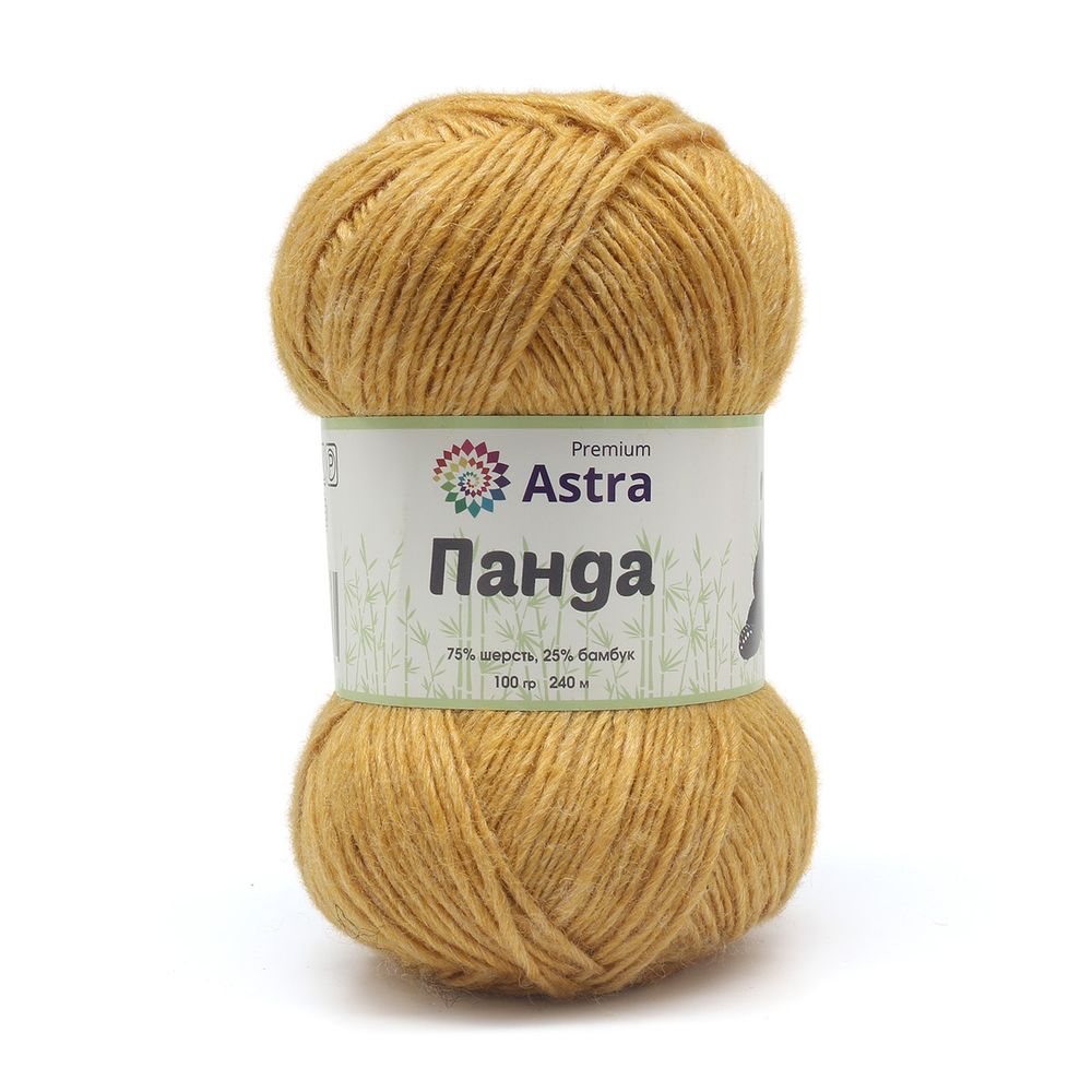 Пряжа Astra Premium (Астра Премиум) Панда (Panda) / уп.2 мот. по 100 г, 240 м, 295 охра