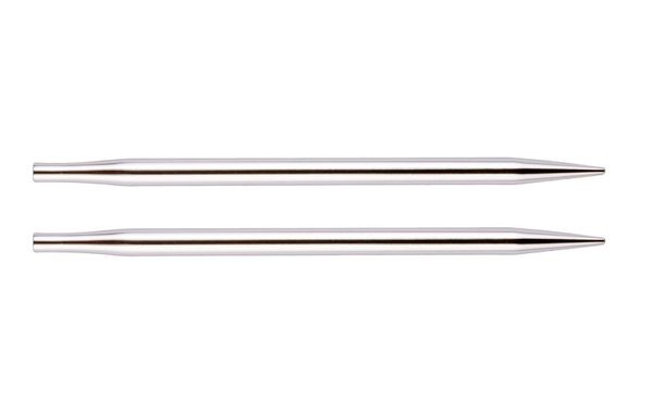 Спицы съемные Knit Pro Nova Metal 6 мм, для длины тросика 20 см, никелированная латунь, серебристый, 2 шт, 10428