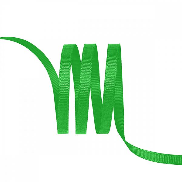 Лента репсовая (в рубчик) 6.0 мм / 22.8±1 метра, 579 ярк.зеленый, Magic4Hobby