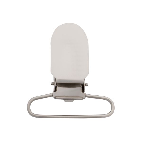 Клипса для подтяжек гладкая 35.0 мм, сталь (уп.20 шт) New Star (никель)