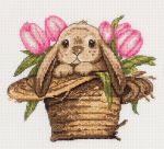 Набор для вышивания нитками Klart, Зайка в шляпе, 15.5x17 см