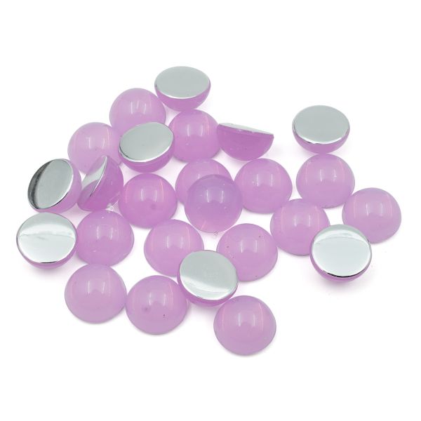 Полубусины пластиковые, желейные, полупрозрачные в цвете, 8мм, 25 штук, Astra&Craft (J32 св.фиолетовый)