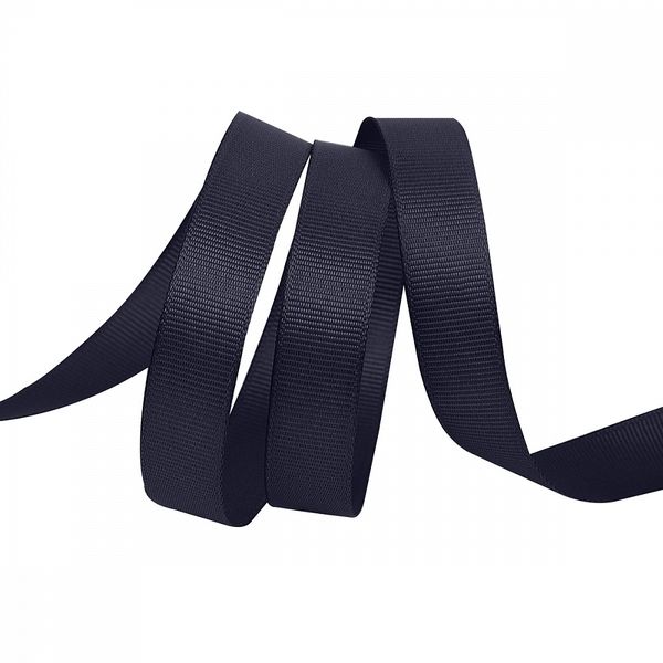 Лента репсовая (в рубчик) 15.0 мм / 22.8±1 метра, 372 черно-синий, Magic4Hobby