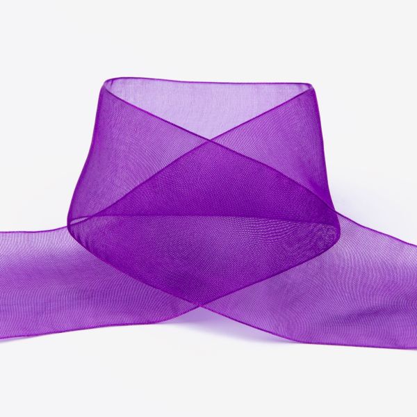 Лента капроновая (органза) 50.0 мм / 22.8±1 метра, 114 фиолетовый, Blitz OR-50