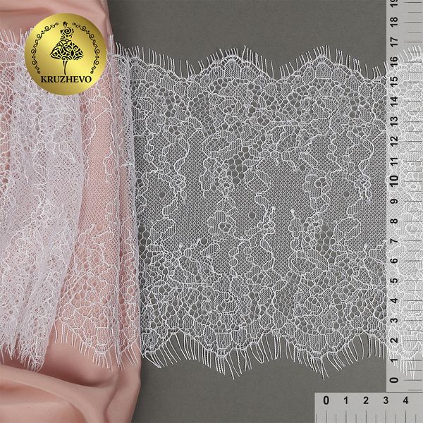 Кружево шантильи (реснички) 170 мм, цв.01 белый, 3 метра, Kruzhevo