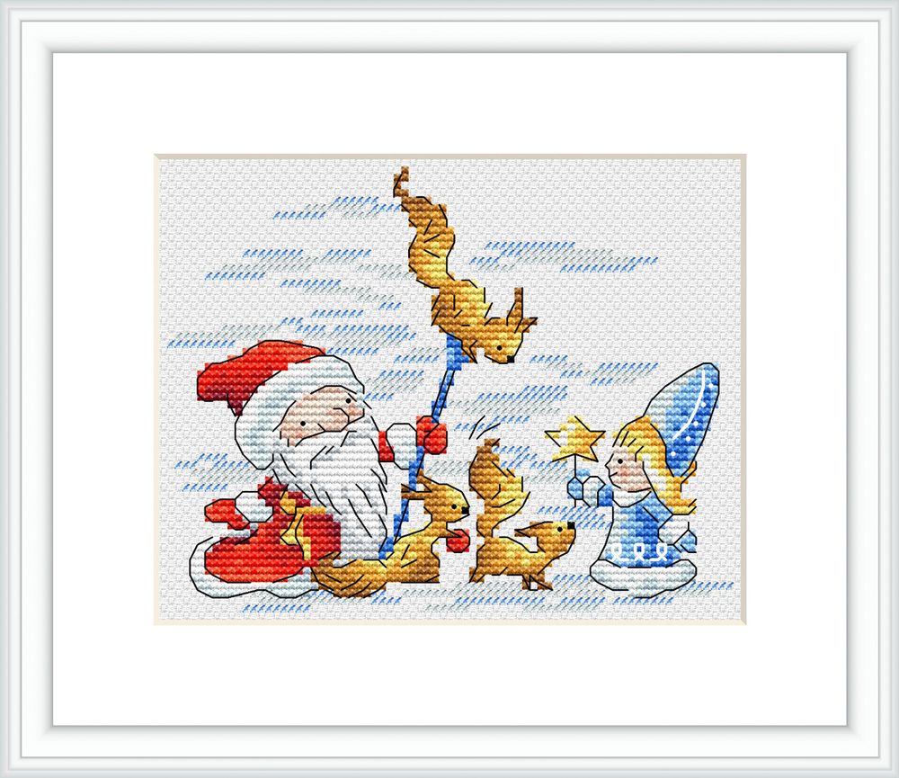 Набор для вышивания нитками МП Студия (Жар-птица), Маленькие помощники, 11х14 см