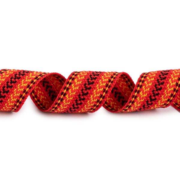 Лента (тесьма) жаккардовая 30.0 мм / 25±1 метров, Орнамент для северных народов, рис 9870 №3 красн/черн/желтый, Gamma C3881