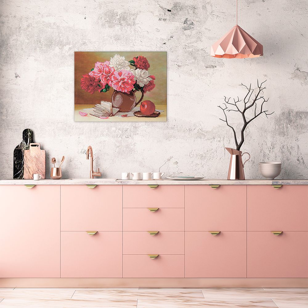 Алмазная (кристальная) мозаика Фрея ALPD-200, на подрамнике Натюрморт с книгой, 40х30 см