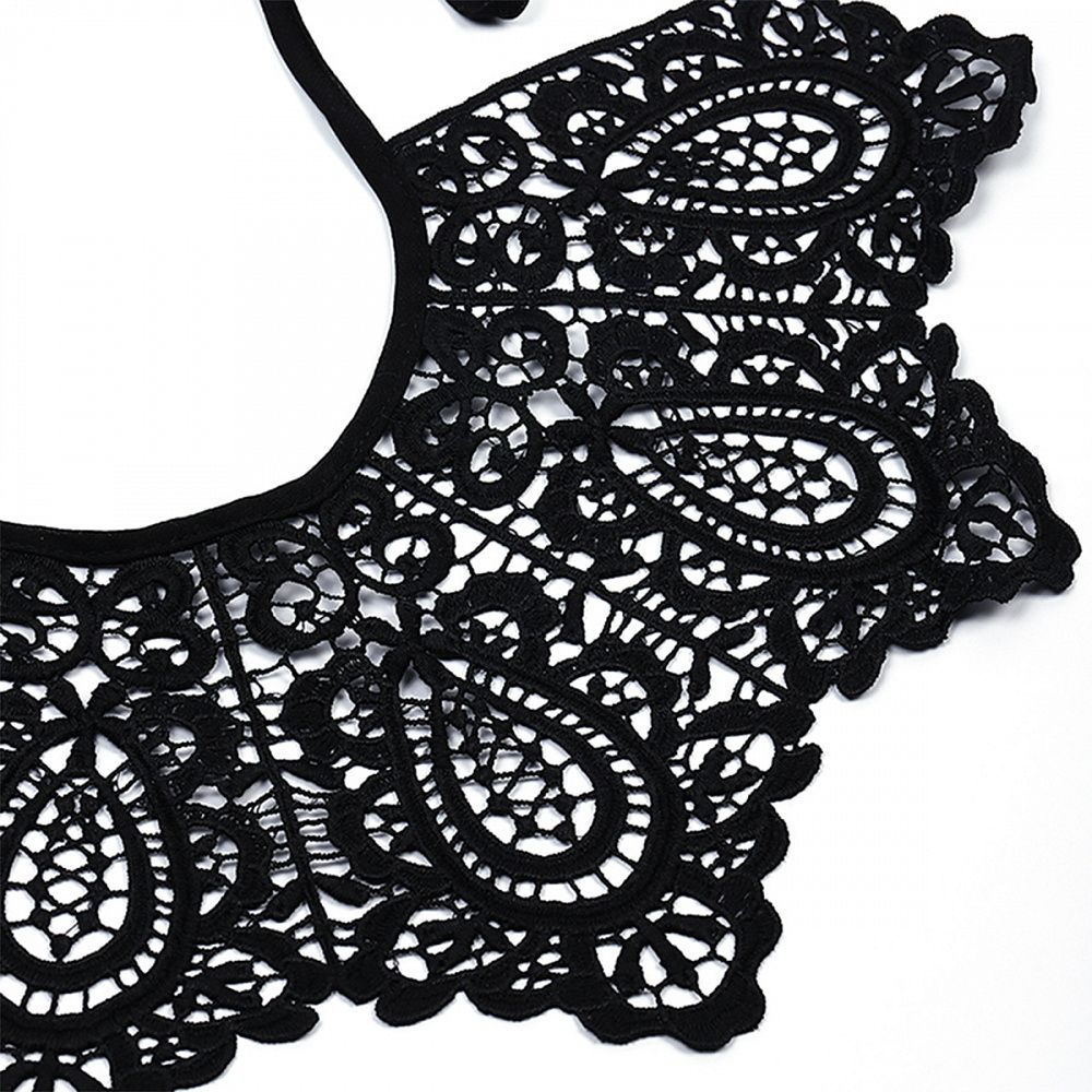 Пришивной кружевной воротник TBY.13/185 цв.черный уп.1шт, Kruzhevo