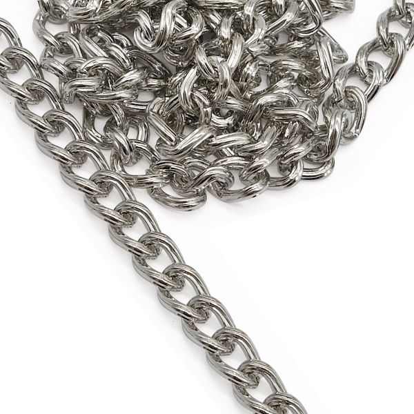 Цепь стальная, 8,7x6,4 мм, 10 м, никель