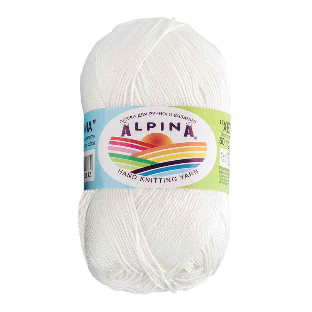 Пряжа Alpina Xenia / уп.10 мот. по 50г, 240м, 001 белый
