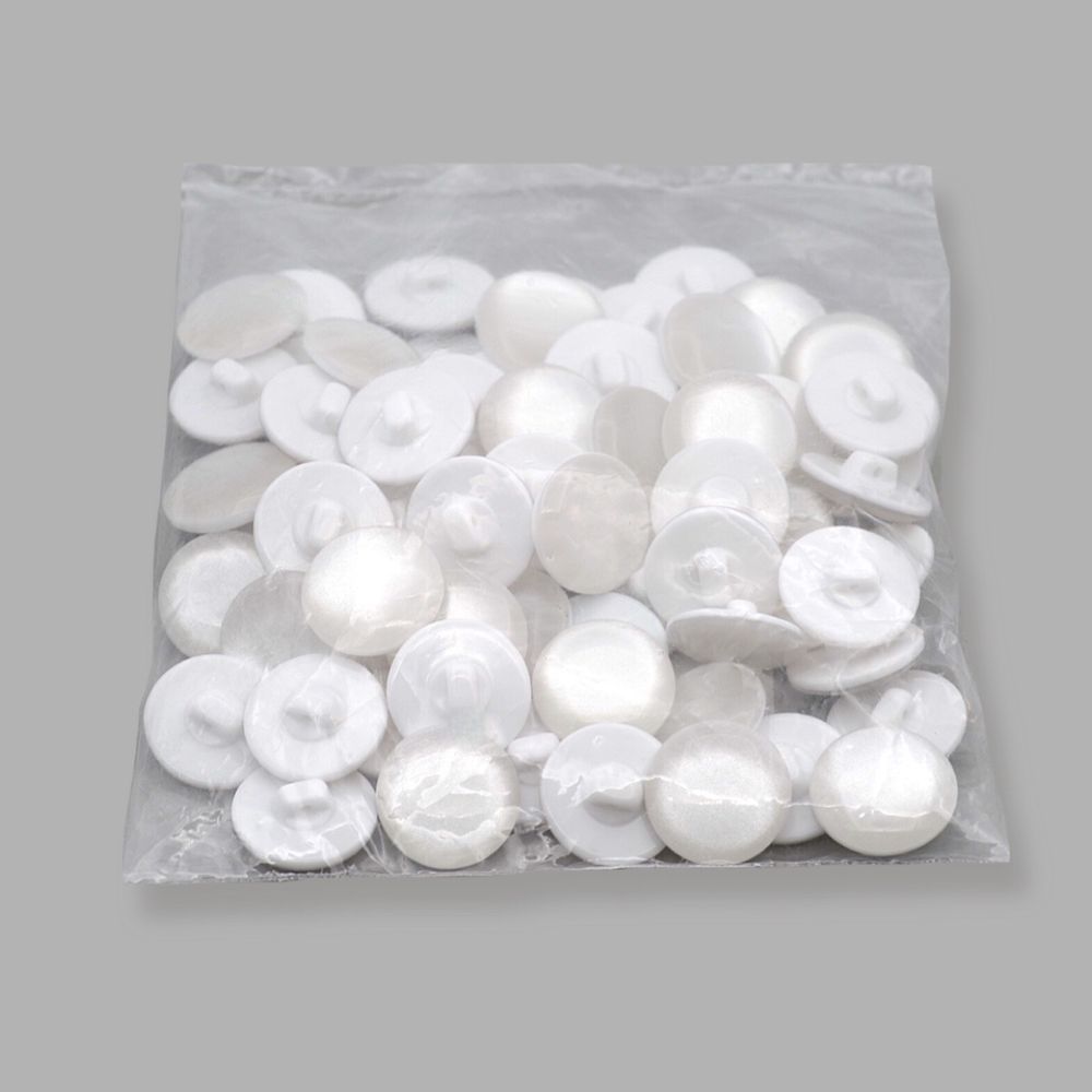 Пуговицы на ножке 32L (20мм), пластик (Wht-01 белый), 72 шт, CR P-45