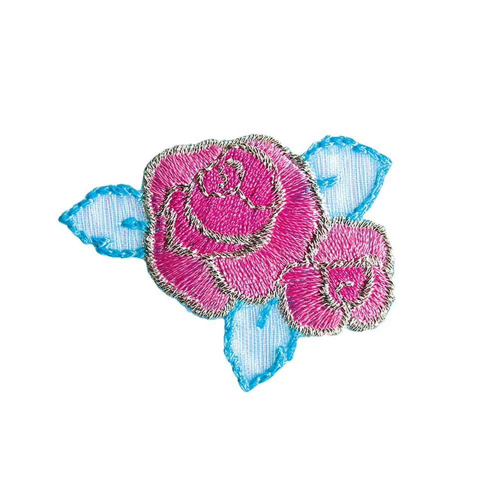 Термоаппликация Роза розов./ярк.синий Prym