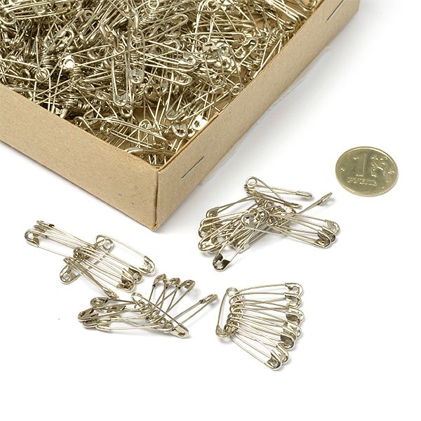 Булавки английские ВОС 22мм, цв.никель, уп.1000 шт