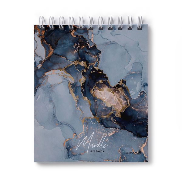 Артбук (Скетчбук), тисн.золотой фольгой, блок белый, с жесткой подложкой, 100 г/м², 175х200 мм, на гребне 80 л., 2 шт, Чёрное золото 000642, Светоч 80АРТ-013