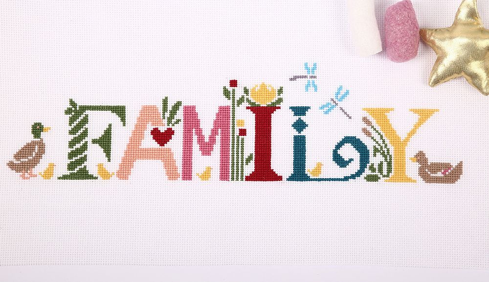 Набор для вышивания нитками Panna, Семья (английский), 34,5х11,5 см