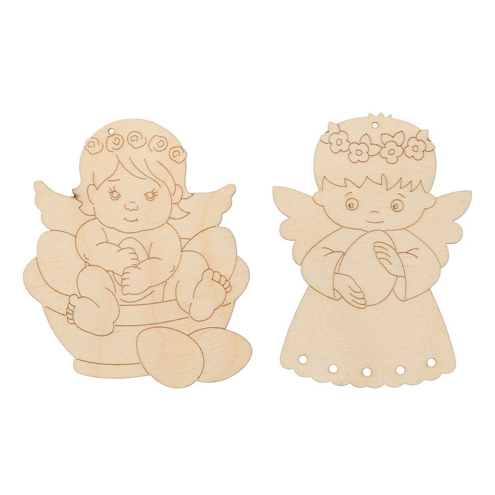 Заготовка из фанеры набор подвесок Ангелы 6.5х9х0.3 см, Ангелы 2, Mr.Carving ВД-1224