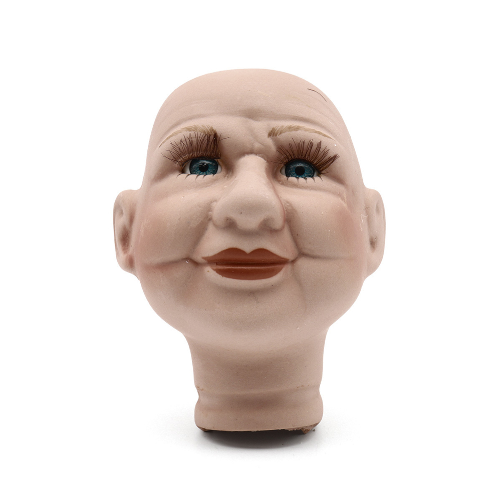 Голова для изготовления декоративной куклы Бабушка, фарфор 12см (голубые глаза)