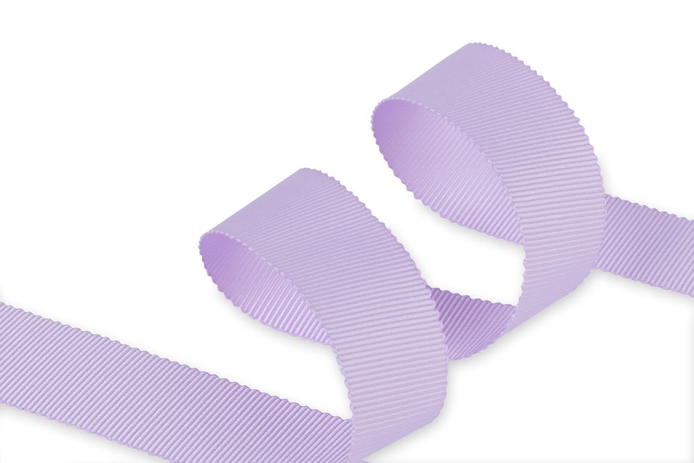 Лента репсовая (в рубчик) с зубчатым краем 25.0 мм / 25±1 метров, 430 св.сиреневый, Gamma PTGR-25