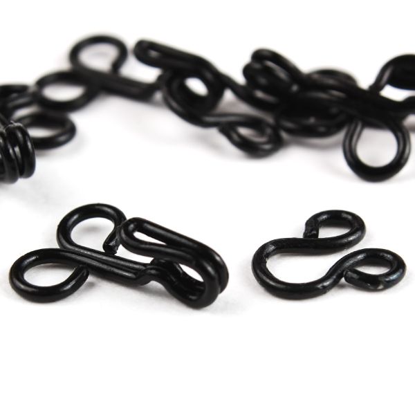 Крючки пришивные 11 мм, сталь, черные, 14 шт, Pony