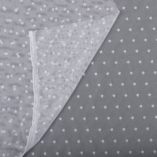 Сетка бельевая эластичная 65 г/м², шир.160 см / 5 метров, Мушка 00128, цв.01 белый /00128.01.1/