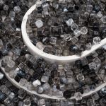 Бусины акрил 6.5х6.6 мм, 500 г, прозрач. в цвете, куб, AD032 серый аквамарин, (7748713)4658 , Astra&Craft