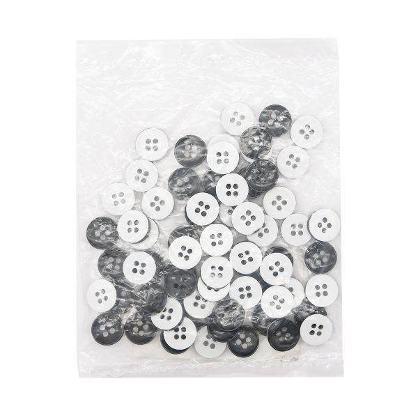 Пуговицы 4 прокола 18L (11мм), (Black черный) CB, 72 шт