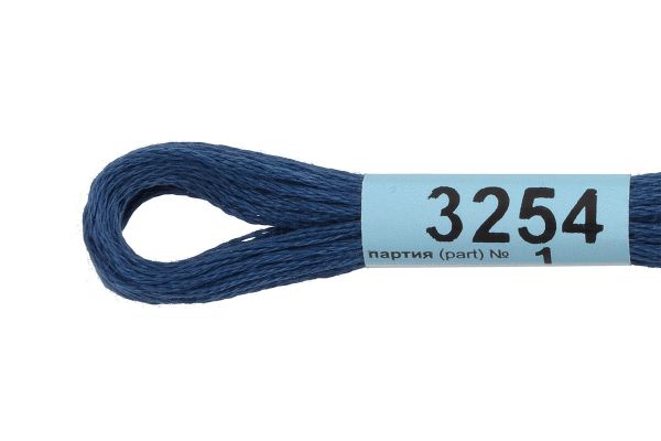 Мулине Gamma 100% хлопок, цв.3254 синий, 24 мотка по 8 метров