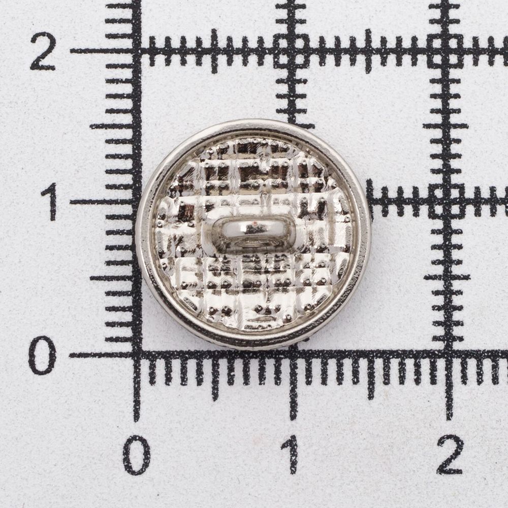 Пуговицы на ножке 24L=15 мм, металл, Silver (серебристый), 10 шт, MP06