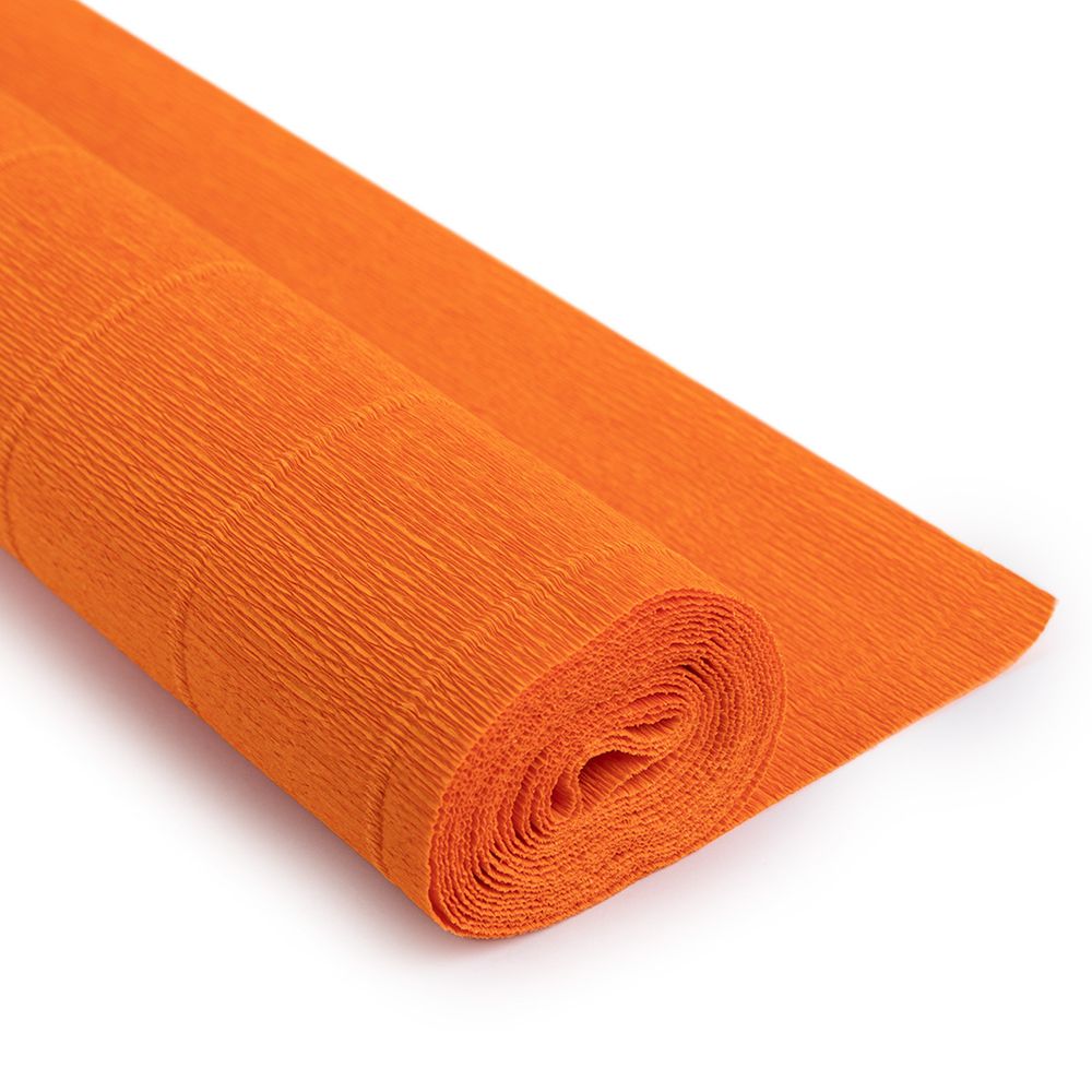 Бумага гофрированная (креповая) 180 г/м², 50 см / 2.5 метра, 20/E2 оранжевый, Blumentag GOF-180