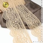 Кружево на сетке 90 мм, 40475, цв.N6115 бежевый уп.13.7м, Kruzhevo