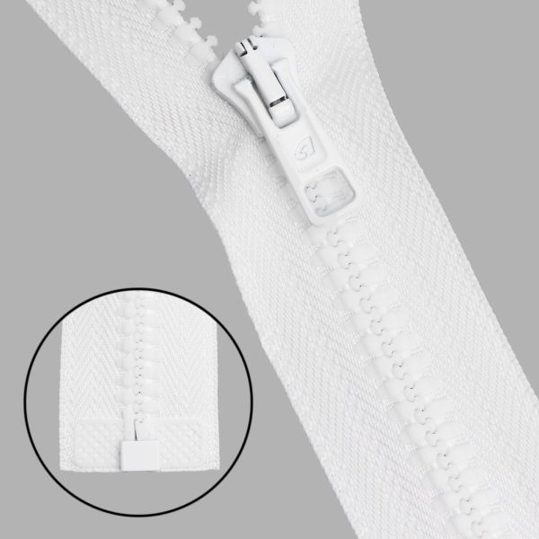 Молния трактор Arta Т6 (6 мм) 1 зам., разъем., 75 см, ОПТ. УП. 25 ШТ., 001 белый