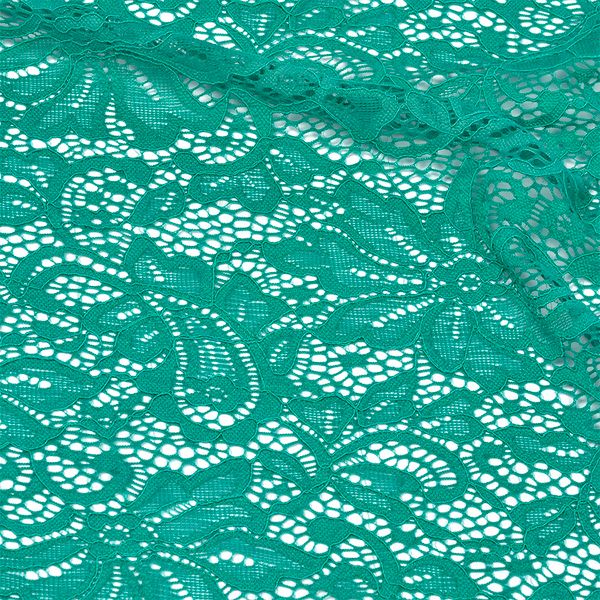 Ткань кружевная (гипюр) с кордом 130 г/м², 150 см / 1 метр, TBY.3036, цв.300 ментоловый
