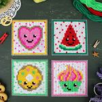 Набор для вышивания нитками МП Студия, на пластиковой канве Весёлые сладости 10,6х10,6см - 4 шт